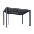 10' x 12' Modern Louvered Aluminum Pergola With Sloped Roof