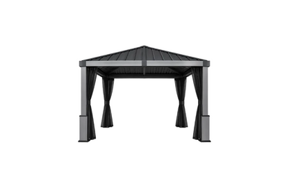 Lena 12×12 Hardtop Gazebo – Modern Dual‑Tone Aluminum Shelter with Steel Roof