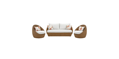 Loveseat & Swivel Chair Set (3‑Piece) — Double Point, Beige