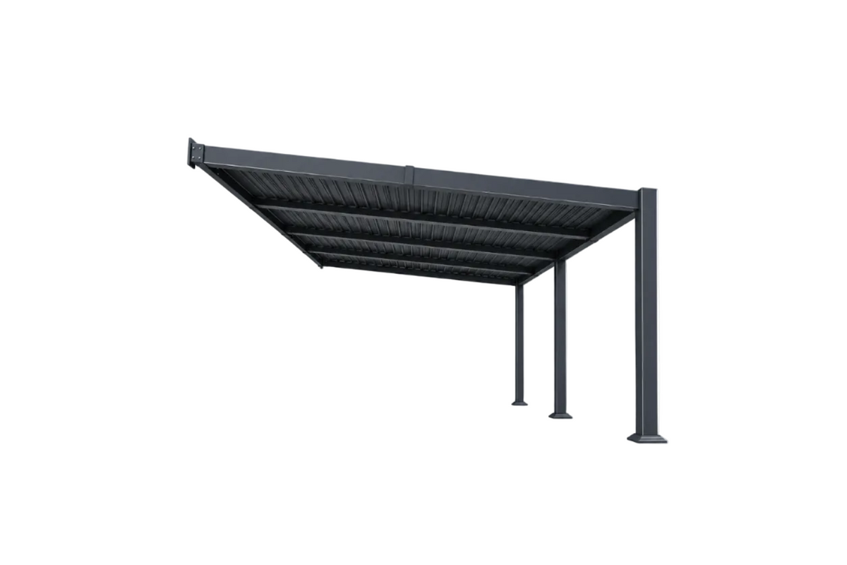 10' x 20' Wall‑Mounted Aluminum Louvered Pergola