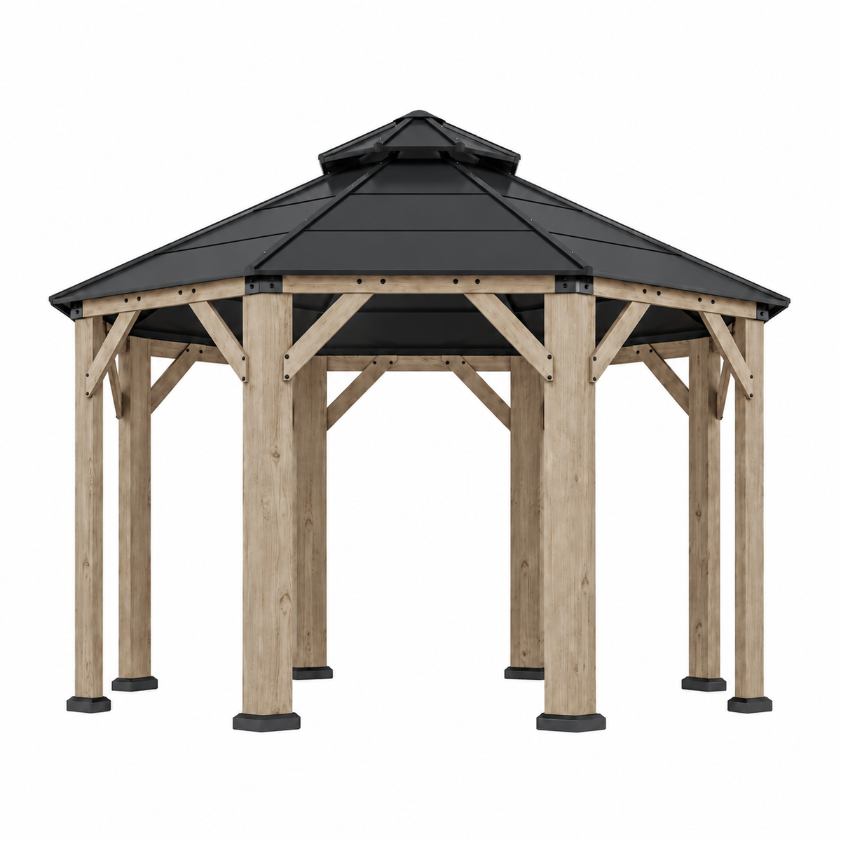 13' x 13' Octagonal Hardtop Cedar Wood Gazebo