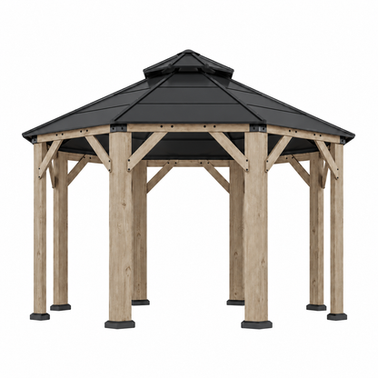 13' x 13' Octagonal Hardtop Cedar Wood Gazebo