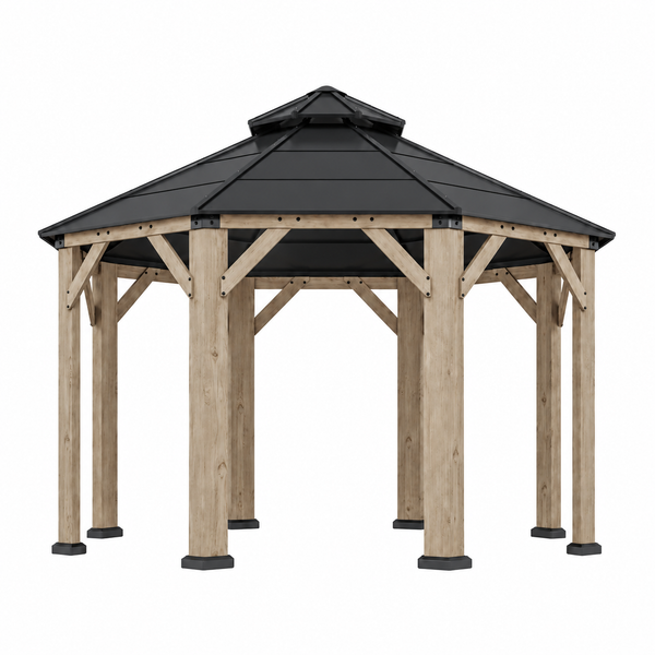 13' x 13' Octagonal Hardtop Cedar Wood Gazebo