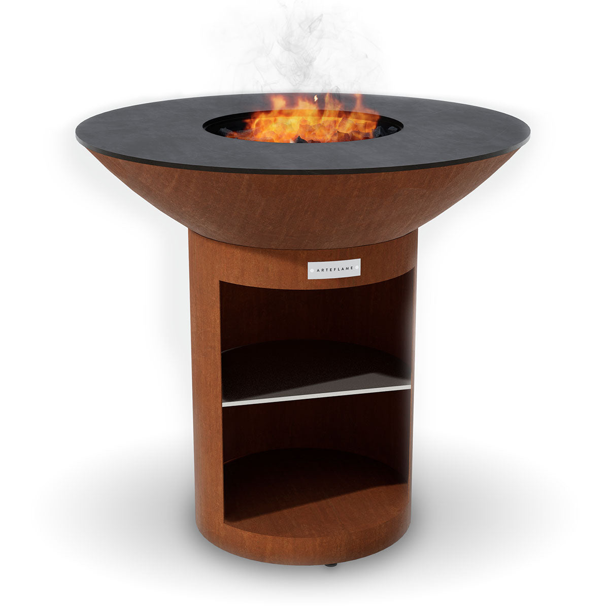 Arteflame Classic 40″ Grill with Storage Base – CORTEN Steel Outdoor Grill & Fire Bowl