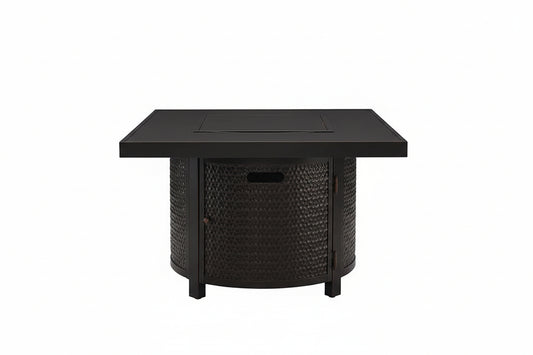 Clayton 40" Round Hammered Aluminum Fire Pit Table – Antique Bronze, 55,000 BTU, LPG/NG Convertible