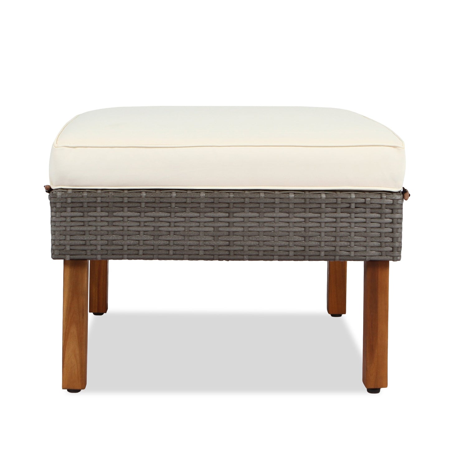 9-piece Patio rattan furniture set with Acacia wooden legs and tabletop sofa set