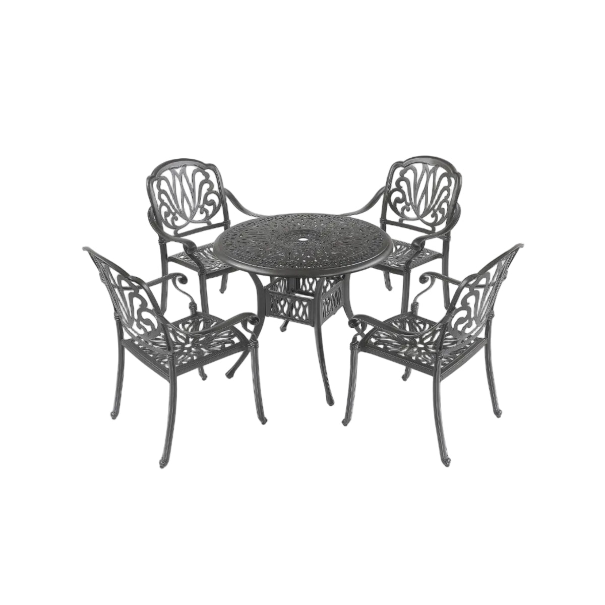 Black Aluminum Outdoor Patio Set – Complete Classic Garden Seating