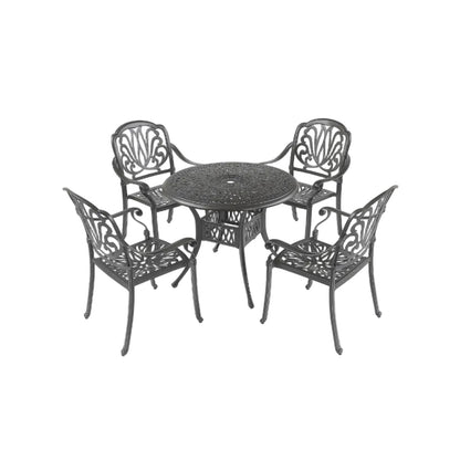 Black Aluminum Outdoor Patio Set – Complete Classic Garden Seating
