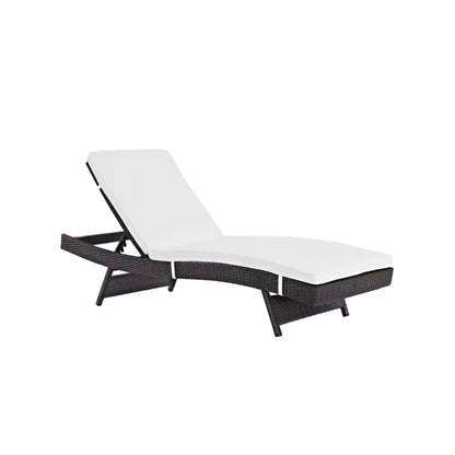 Convene Outdoor Chaise Lounge — Adjustable Reclining Aluminum Frame with Rattan Weave
