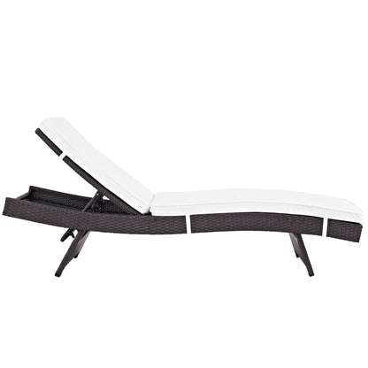 Convene Outdoor Chaise Lounge — Adjustable Reclining Aluminum Frame with Rattan Weave