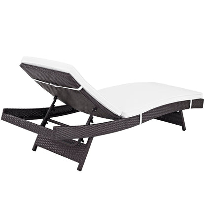 Convene Outdoor Chaise Lounge — Adjustable Reclining Aluminum Frame with Rattan Weave