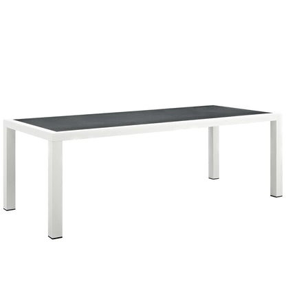Stance 90.5" Outdoor Patio Dining Table — Aluminum Frame with Spray Stone Glass Top