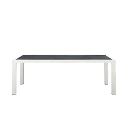 Stance 90.5" Outdoor Patio Dining Table — Aluminum Frame with Spray Stone Glass Top