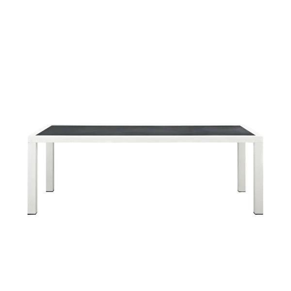 Stance 90.5" Outdoor Patio Dining Table — Aluminum Frame with Spray Stone Glass Top