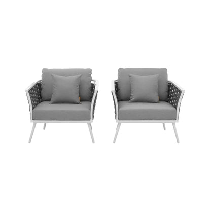 Stance Outdoor Patio Aluminum Armchair Set of 2
