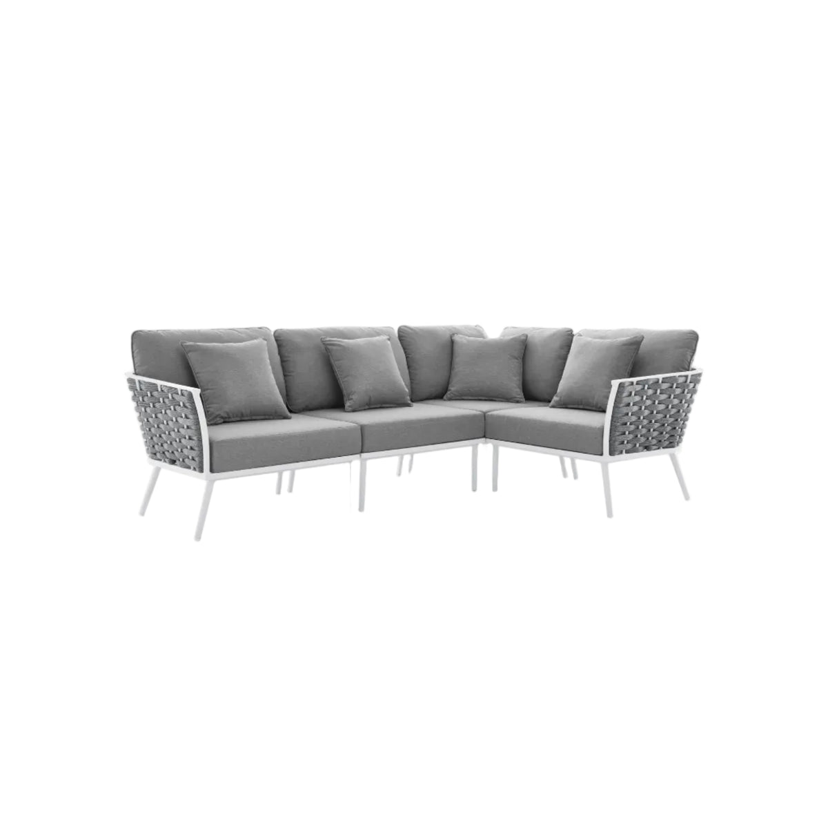 Stance Outdoor Patio Aluminum Large Sectional Sofa by Modway