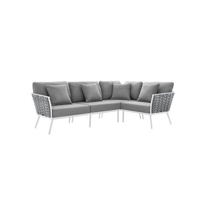 Stance Outdoor Patio Aluminum Large Sectional Sofa by Modway