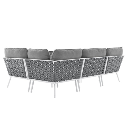 Stance Outdoor Patio Aluminum Large Sectional Sofa by Modway