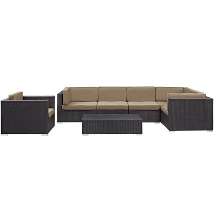 Corona 7-Piece Outdoor Wicker Sectional Conversation Set