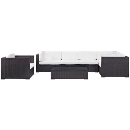 Corona 7-Piece Outdoor Wicker Sectional Conversation Set