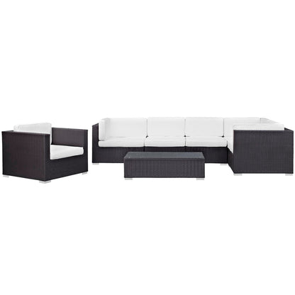 Corona 7-Piece Outdoor Wicker Sectional Conversation Set