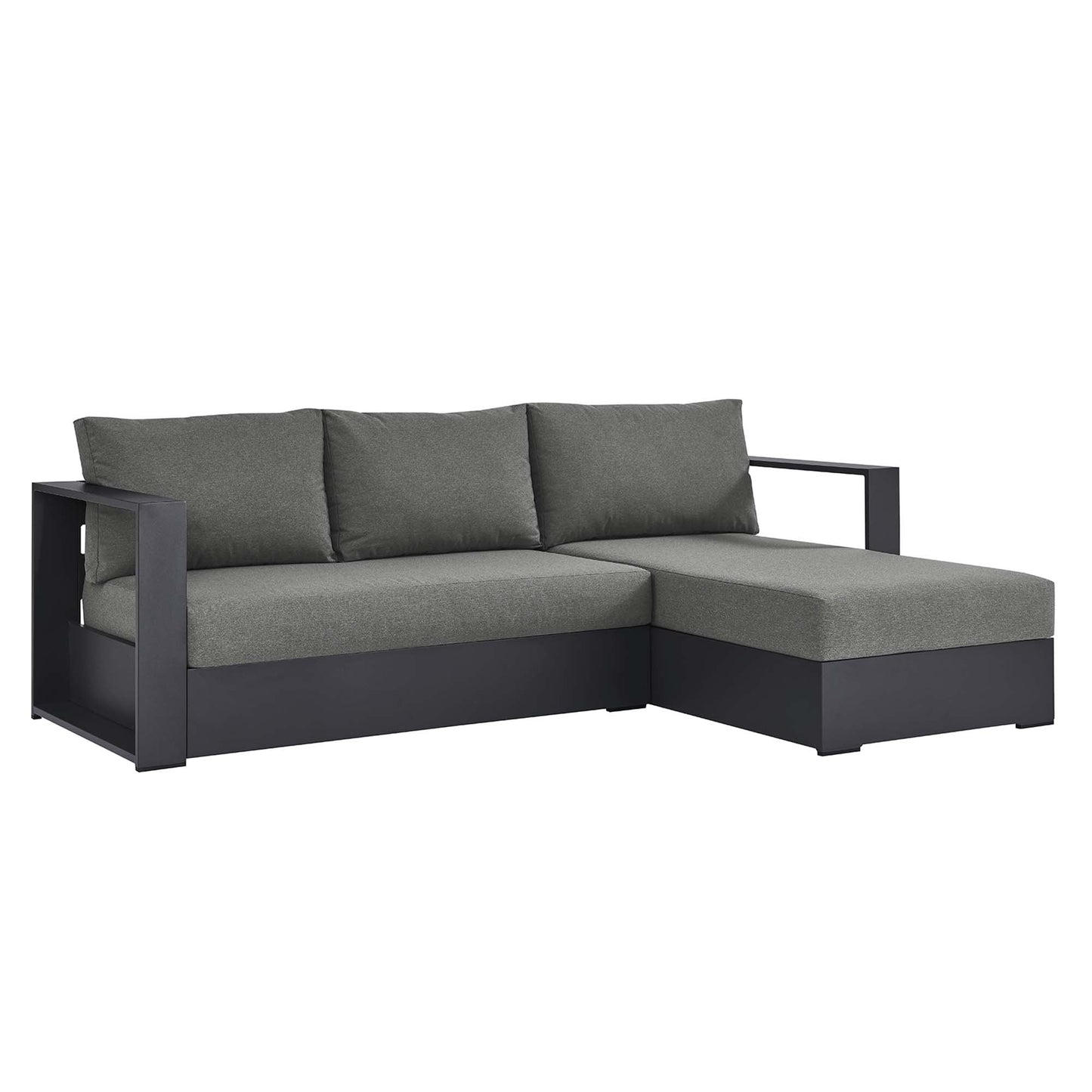 Modway Tahoe 2-Piece Outdoor Aluminum Chaise Sectional Sofa