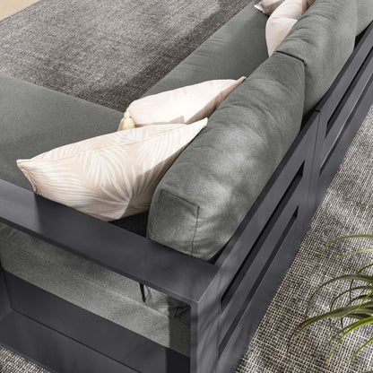 Modway Tahoe 2-Piece Outdoor Aluminum Chaise Sectional Sofa