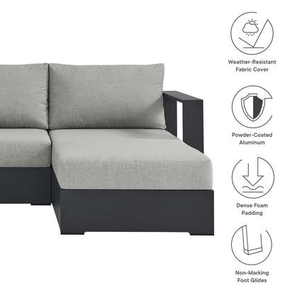 Modway Tahoe 2-Piece Outdoor Aluminum Chaise Sectional Sofa