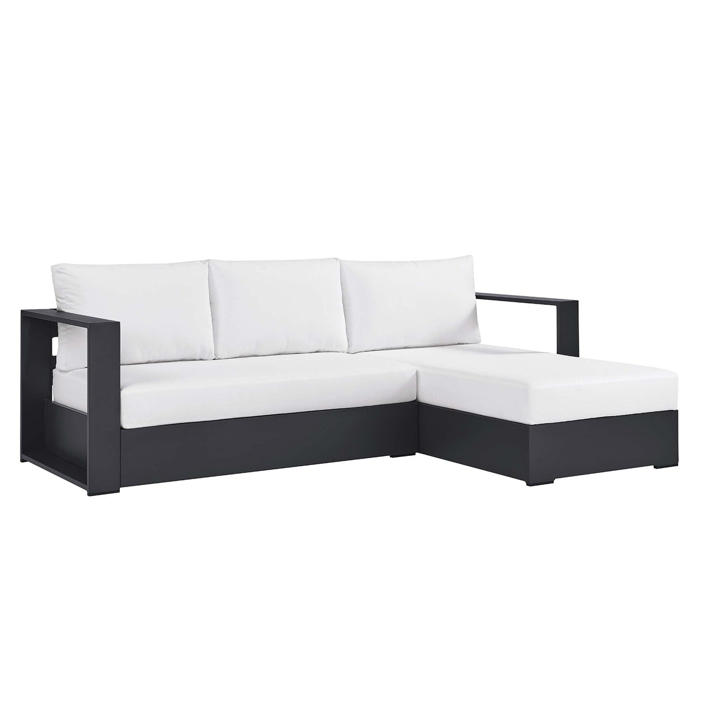 Modway Tahoe 2-Piece Outdoor Aluminum Chaise Sectional Sofa
