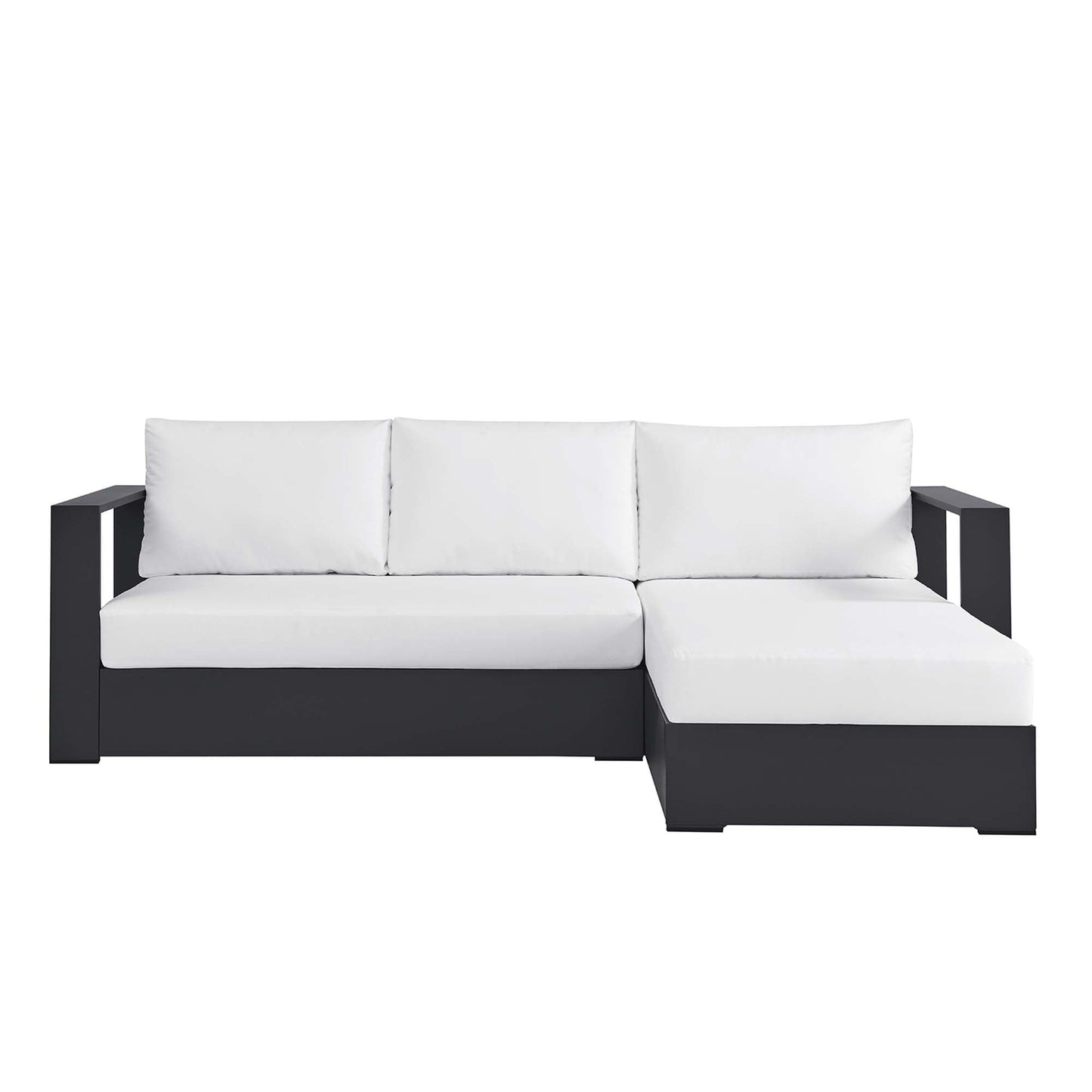 Modway Tahoe 2-Piece Outdoor Aluminum Chaise Sectional Sofa