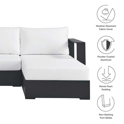 Modway Tahoe 2-Piece Outdoor Aluminum Chaise Sectional Sofa
