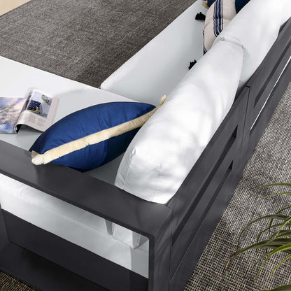 Modway Tahoe 2-Piece Outdoor Aluminum Chaise Sectional Sofa