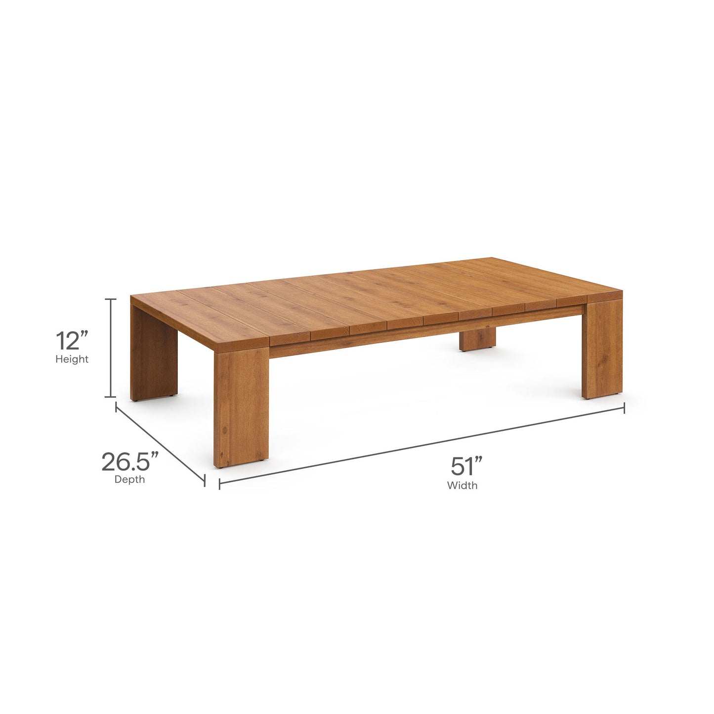 Tahoe 2-Piece Outdoor Patio Acacia Wood Sofa and Coffee Table Set by Modway