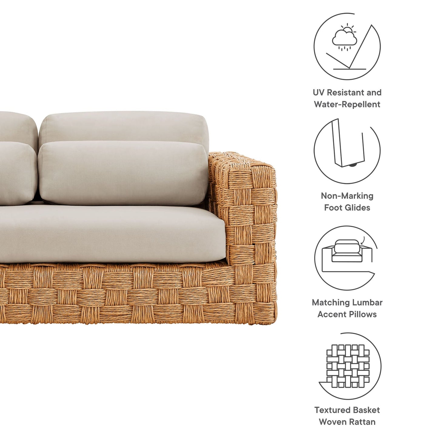 Thames Outdoor Patio Wicker Loveseat