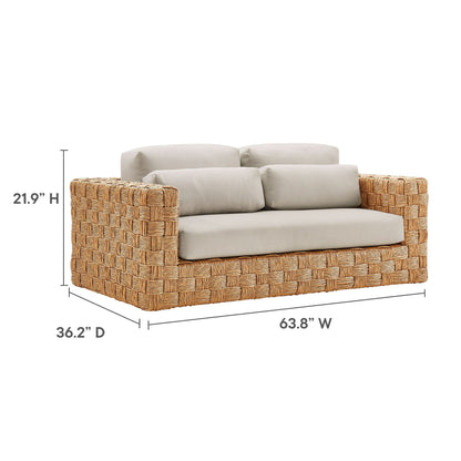 Thames Outdoor Patio Wicker Loveseat