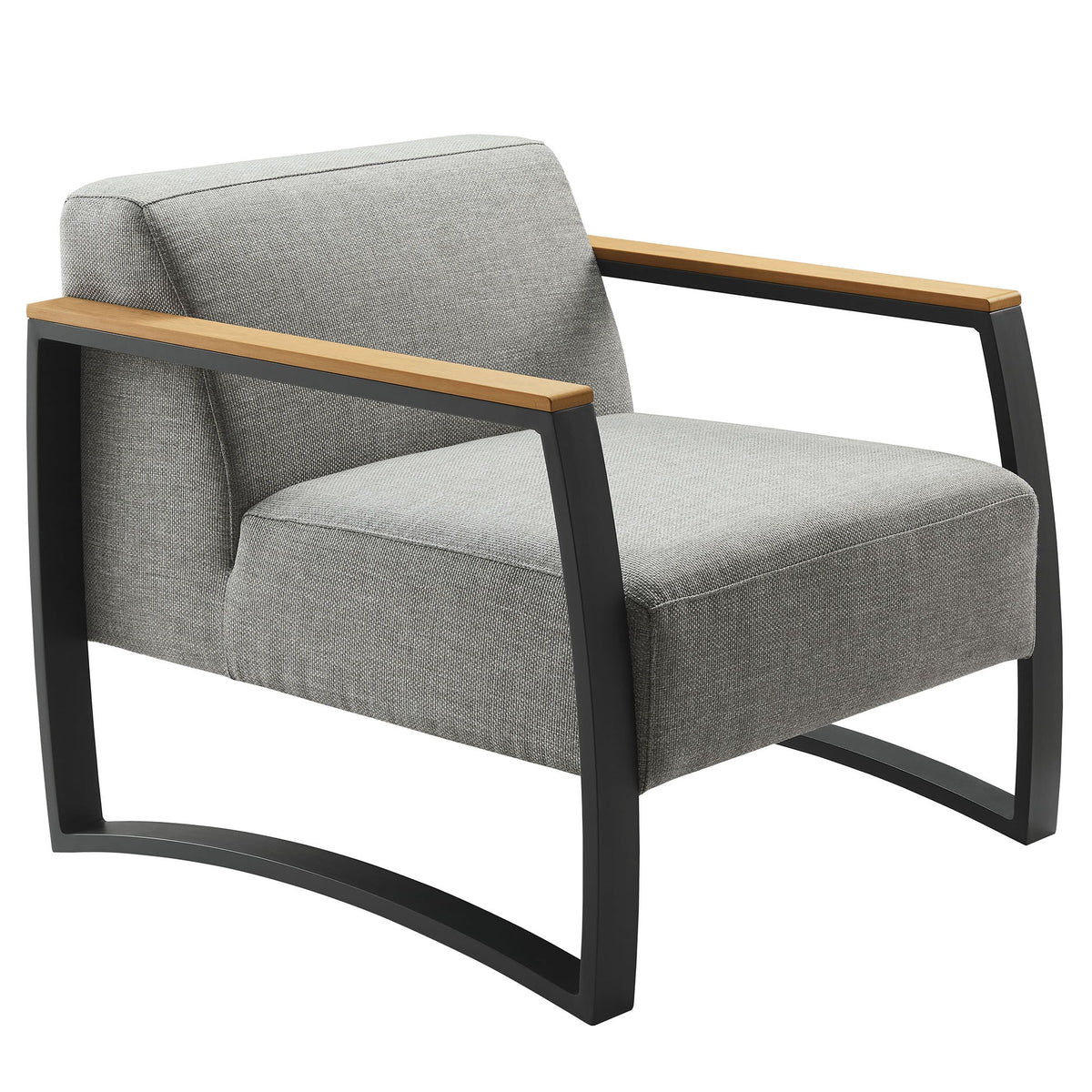 Sauve Outdoor Patio Armchair by Modway – Powder‑Coated Aluminum, Water‑Resistant Cushions & Plastic Wood Armrests