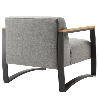 Sauve Outdoor Patio Armchair by Modway – Powder‑Coated Aluminum, Water‑Resistant Cushions & Plastic Wood Armrests