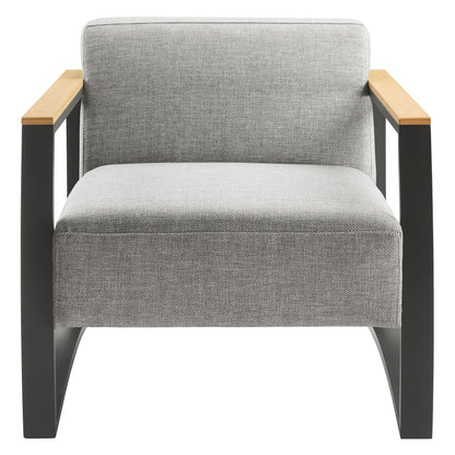 Sauve Outdoor Patio Armchair by Modway – Powder‑Coated Aluminum, Water‑Resistant Cushions & Plastic Wood Armrests
