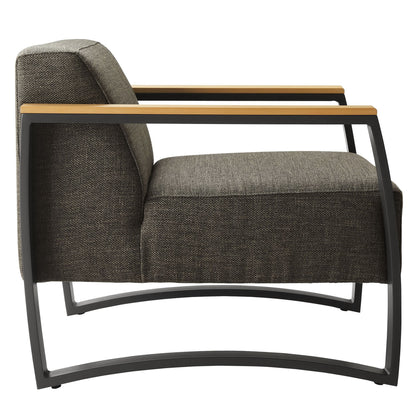 Sauve Outdoor Patio Armchair by Modway – Powder‑Coated Aluminum, Water‑Resistant Cushions & Plastic Wood Armrests