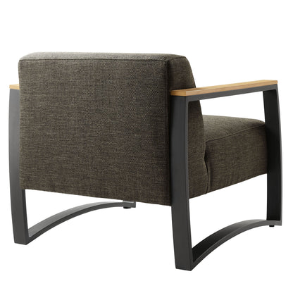 Sauve Outdoor Patio Armchair by Modway – Powder‑Coated Aluminum, Water‑Resistant Cushions & Plastic Wood Armrests
