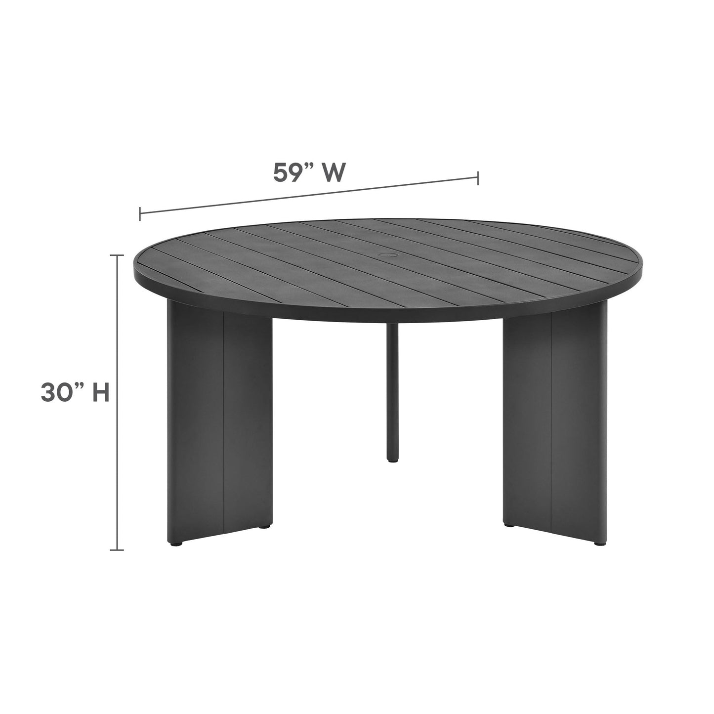 Tahoe Round Outdoor Patio Aluminum Dining Table