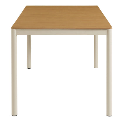 Finn 71" Outdoor Patio Aluminum Dining Table with Faux Wood Top