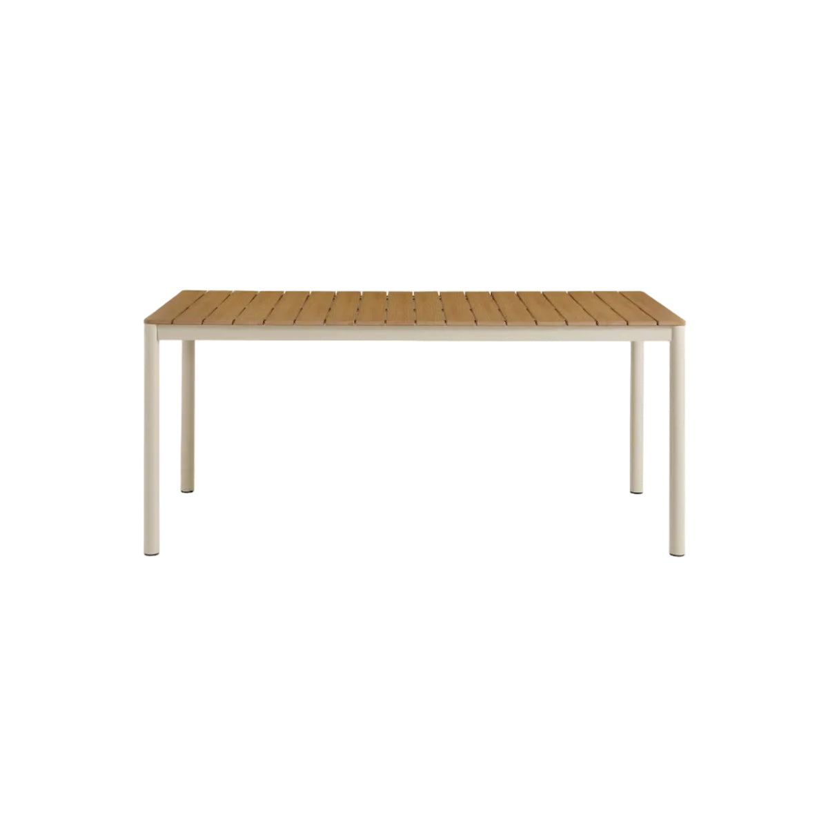 Finn 71" Outdoor Patio Aluminum Dining Table with Faux Wood Top