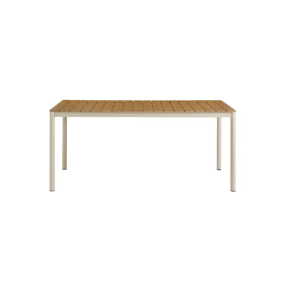 Finn 71" Outdoor Patio Aluminum Dining Table with Faux Wood Top
