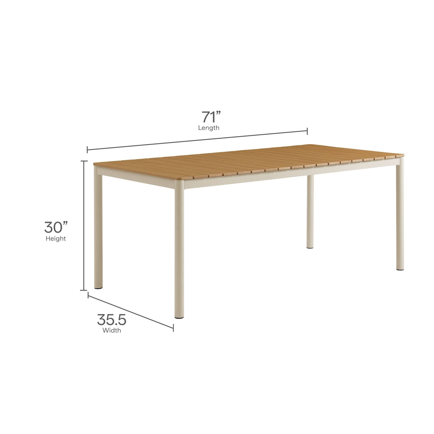 Finn Outdoor Patio Aluminum Faux Wood Dining Set with Benches