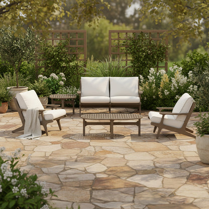 Saratoga 5-Piece Outdoor Patio Teak Wood Furniture Set by Modway