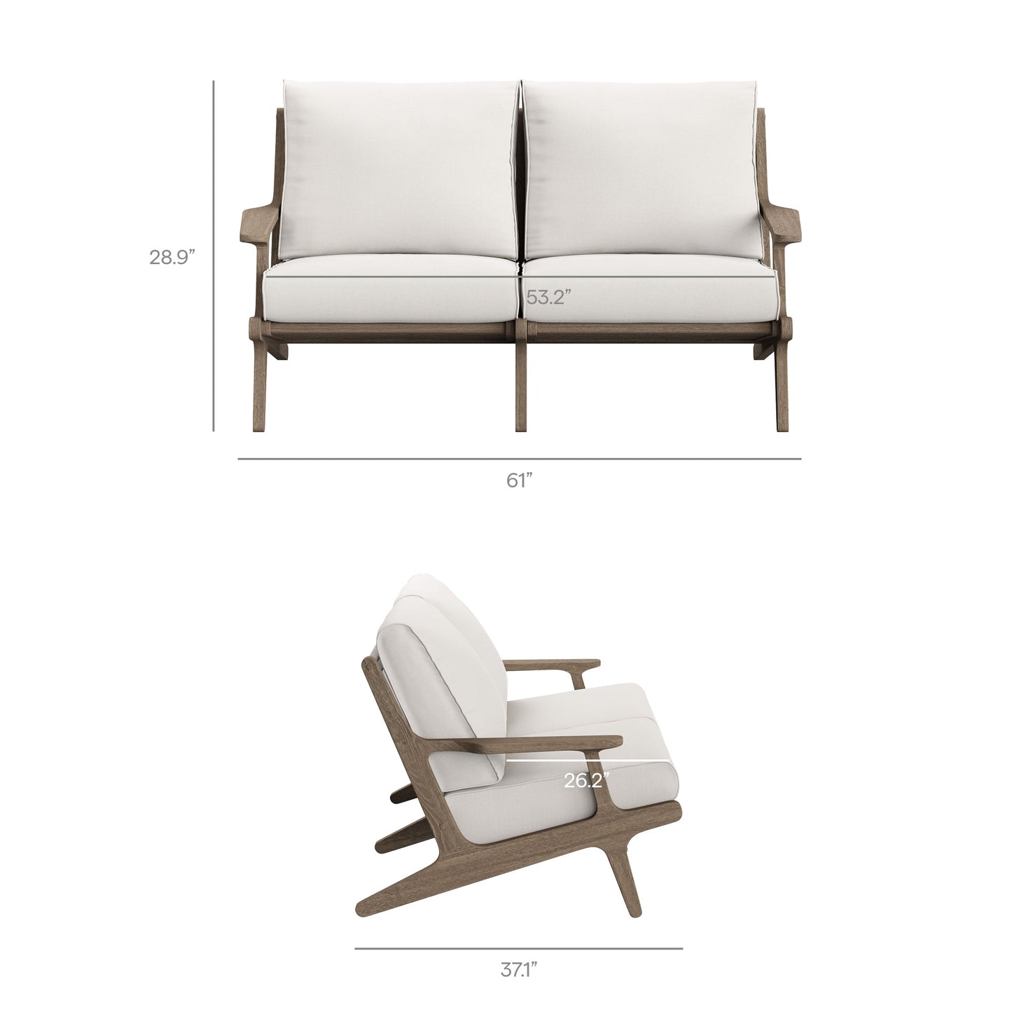 Saratoga 5-Piece Outdoor Patio Teak Wood Furniture Set by Modway