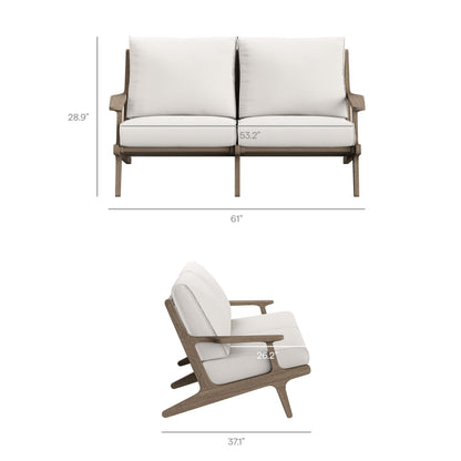 Saratoga 5-Piece Outdoor Patio Teak Wood Furniture Set by Modway