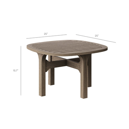 Saratoga 3‑Piece Teak Wood Outdoor Patio Furniture Set with Cushions – Weathered Gray White