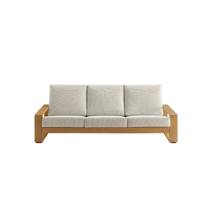 Lirienne Outdoor Patio Aluminum Faux Wood Sofa